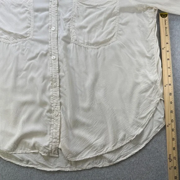 Women's American‎ Eagle Cream Button Down Shirt XXL Long Sleeve Casual - Picture 7 of 9